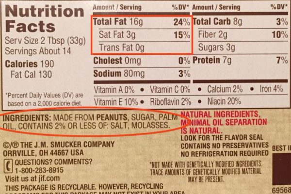 Jif natural nutrition facts