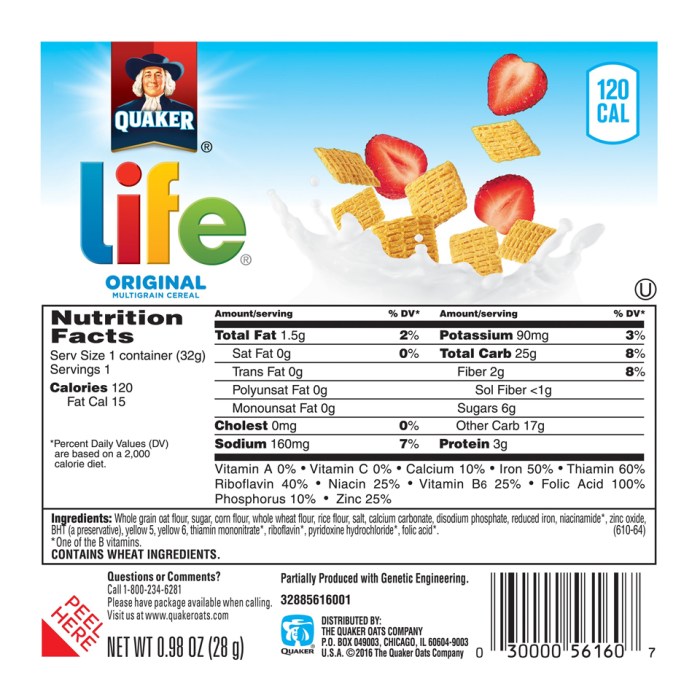 Life cereal cinnamon nutrition facts