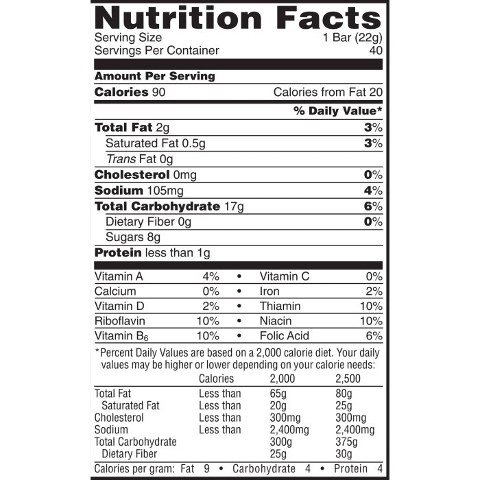 King size rice krispie treat nutrition facts